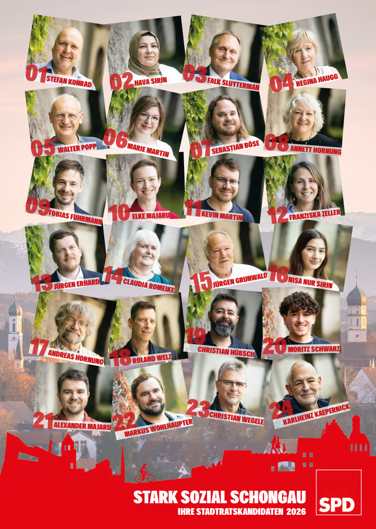 Wahlplakat Stadtratskandidaten:innen 2026