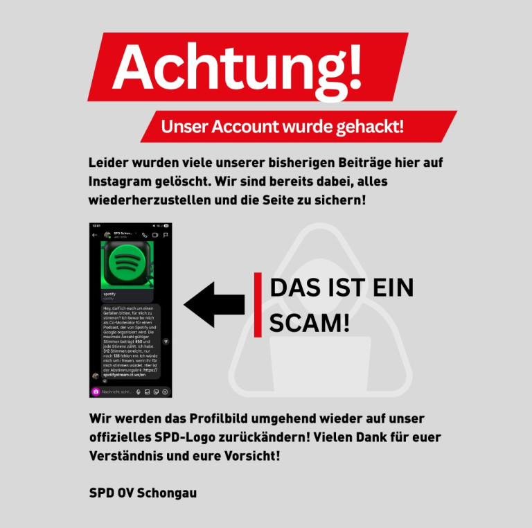 Hacker Angriff Instagram Account