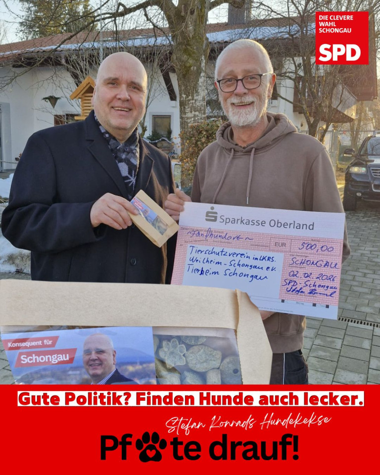 Spendenübergabe an das Tierheim Schongau Hundekekse